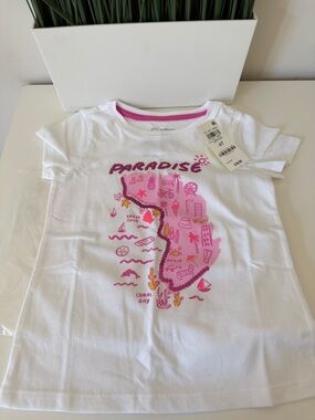 Epic Threads White Tee with Pink Paradise Graphic